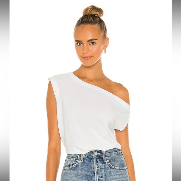 Norma Kamali drop shoulder top size small white - Picture 2 of 12